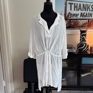 Zara Basic Crisp White Beach Cover Up / tunic